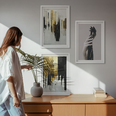 Wall art set Abstract hand painting patterns