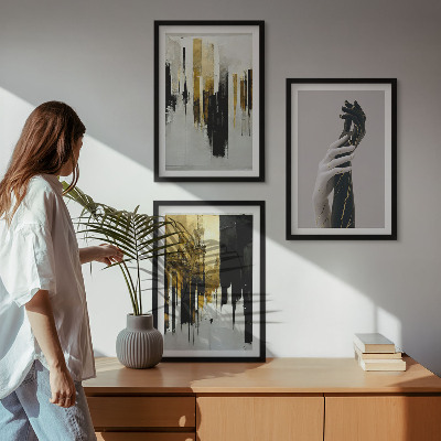 Wall art set Abstract hand painting patterns