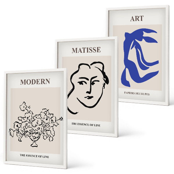 Three-piece wall art piece Abstract minimalist posters