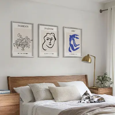 Abstract minimalist wall art three-piece poster set