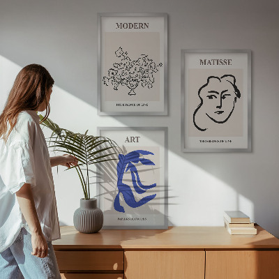 Three-piece wall art piece Abstract minimalist posters