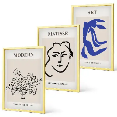 Abstract minimalist wall art three-piece poster set