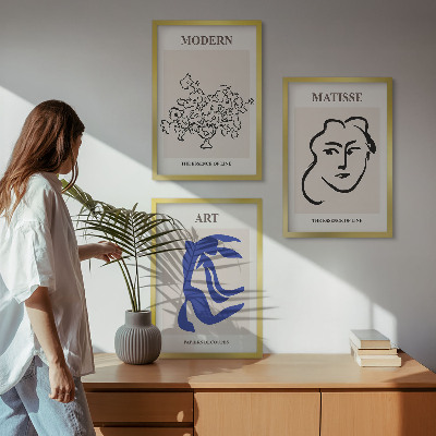 Three-piece wall art piece Abstract minimalist posters