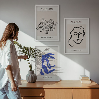 Three-piece wall art piece Abstract minimalist posters
