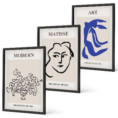 Three-piece wall art piece Abstract minimalist posters
