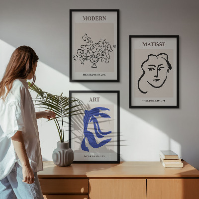 Three-piece wall art piece Abstract minimalist posters