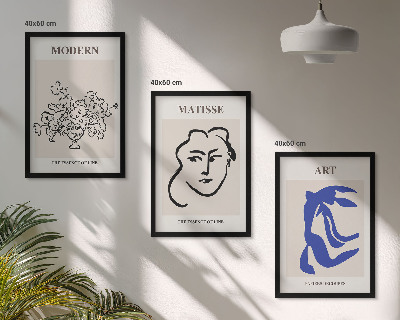 Three-piece wall art piece Abstract minimalist posters
