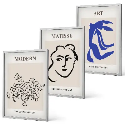 Abstract minimalist wall art three-piece poster set