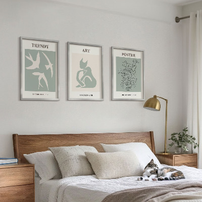Set of 3 framed wall art pieces Matisse's stylish illustrations