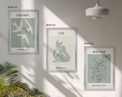 Set of 3 framed Matisse wall art prints stylish illustration collection