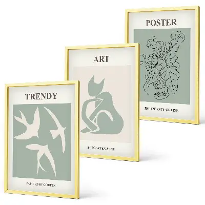 Set of 3 framed Matisse wall art prints stylish illustration collection