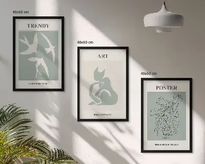 Set of 3 framed Matisse wall art prints stylish illustration collection