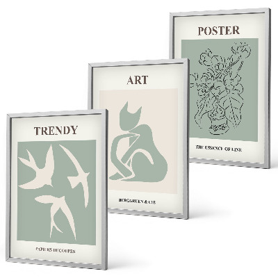 Set of 3 framed wall art pieces Matisse's stylish illustrations
