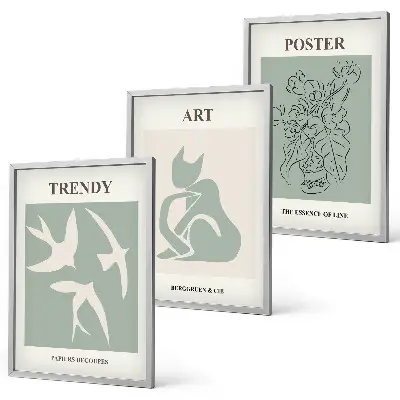 Set of 3 framed Matisse wall art prints stylish illustration collection