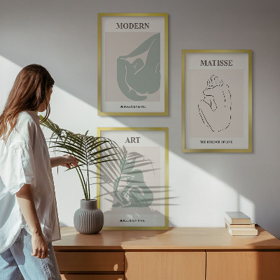 Three-piece wall art piece Abstract pastel figures