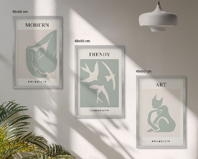 Set of 3 framed wall art pieces Matisse abstract figures