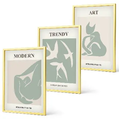 Matisse abstract figures wall art set of 3 framed pieces