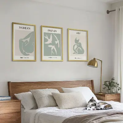 Matisse abstract figures wall art set of 3 framed pieces
