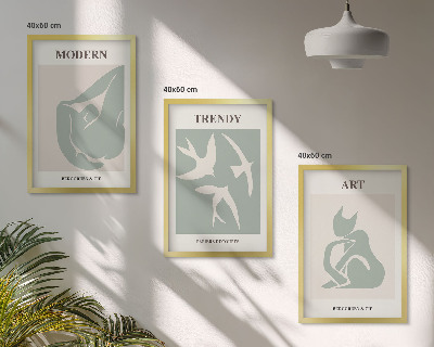 Set of 3 framed wall art pieces Matisse abstract figures