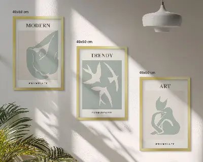 Matisse abstract figures wall art set of 3 framed pieces