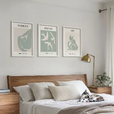 Matisse abstract figures wall art set of 3 framed pieces