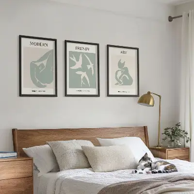 Matisse abstract figures wall art set of 3 framed pieces