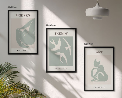 Set of 3 framed wall art pieces Matisse abstract figures