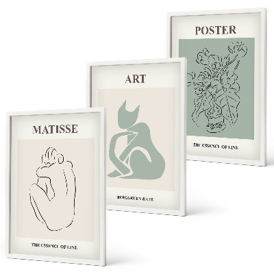 Wall art set Matisse Green Beige Posters