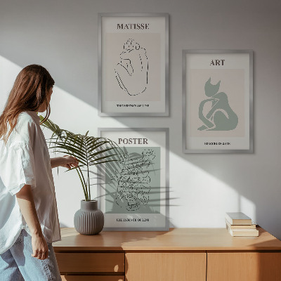 Wall art set Matisse Green Beige Posters