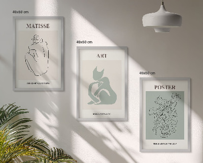 Wall art set Matisse Green Beige Posters