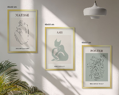 Wall art set Matisse Green Beige Posters