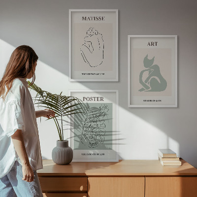 Wall art set Matisse Green Beige Posters