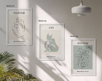 Wall art set Matisse Green Beige Posters