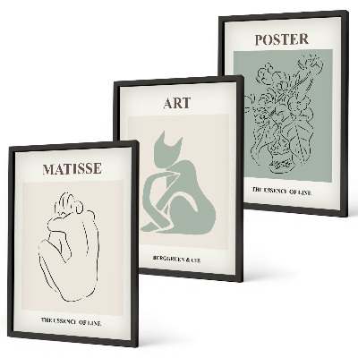 Wall art set Matisse Green Beige Posters