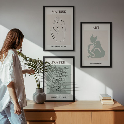 Wall art set Matisse Green Beige Posters