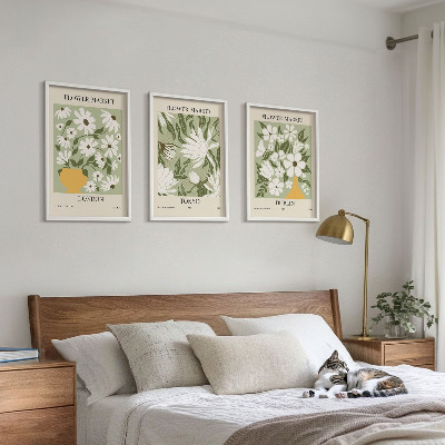 Wall art set Floral patterns London Tokyo Dublin