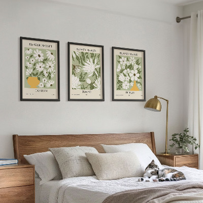 Wall art set Floral patterns London Tokyo Dublin
