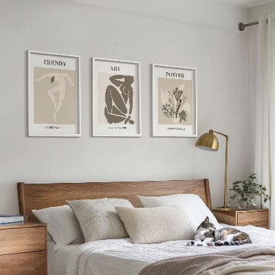 Three-piece wall art piece Matisse's Plant Figures