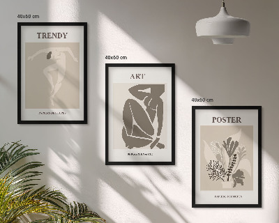 Three-piece wall art piece Matisse's Plant Figures