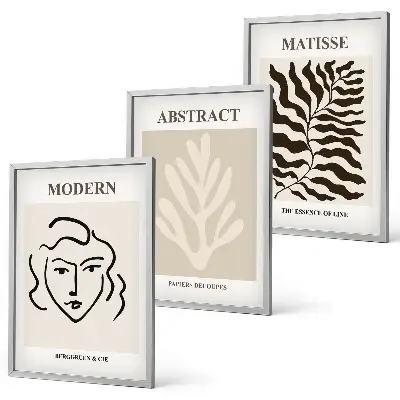 Matisse Face and Leaves Wall Art set of 3 framed prints