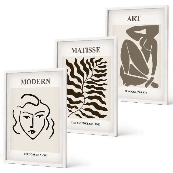 Wall art set Stylish graphics, lines, characters