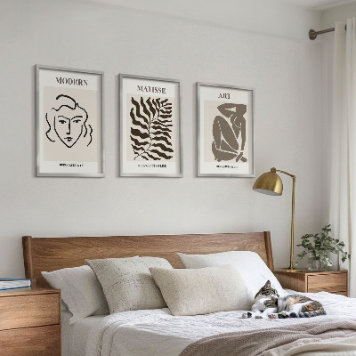 Wall art set Stylish graphics, lines, characters