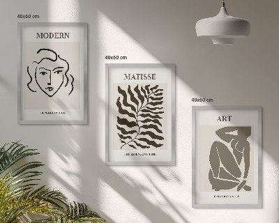 Wall art set Stylish graphics, lines, characters