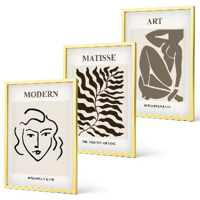 Wall art set Stylish graphics, lines, characters