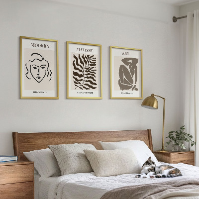 Wall art set Stylish graphics, lines, characters
