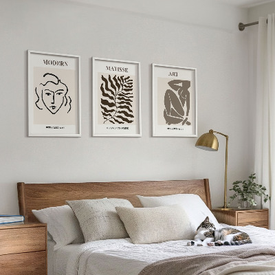Wall art set Stylish graphics, lines, characters