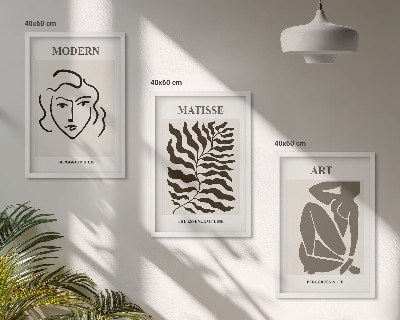 Wall art set Stylish graphics, lines, characters