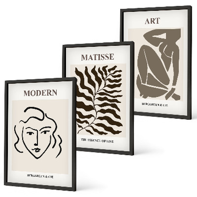 Wall art set Stylish graphics, lines, characters