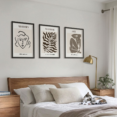 Wall art set Stylish graphics, lines, characters