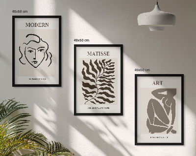 Wall art set Stylish graphics, lines, characters